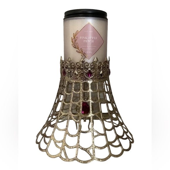BATH & BODY WORKS Gold & Jewel Spider Web Single Wick Candle Holder Retired NWT - Picture 9 of 9